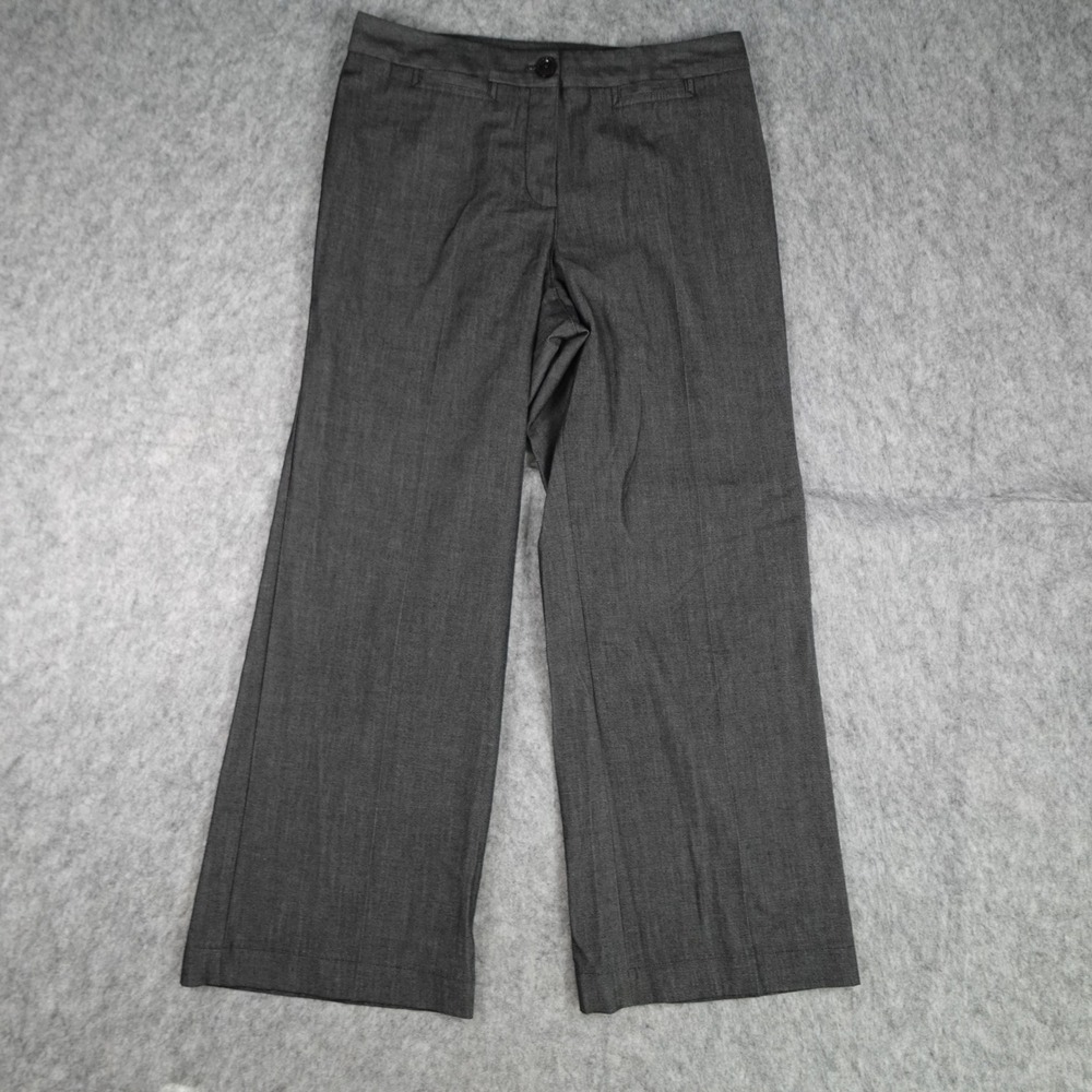 J Jill Pants Women 8 Petite Gray Stretch Wide Leg Trouser Career Casual Workwear